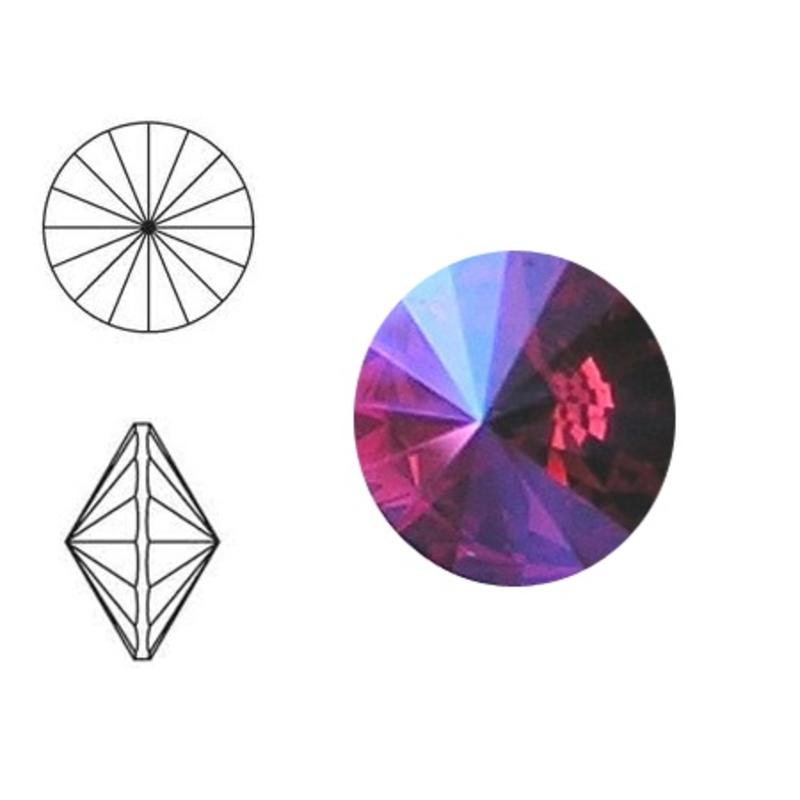 SWAROVSKI ELEMENTS Rivoli steen. MM12.0. 12mm. Fuchsia GLCR Blue.