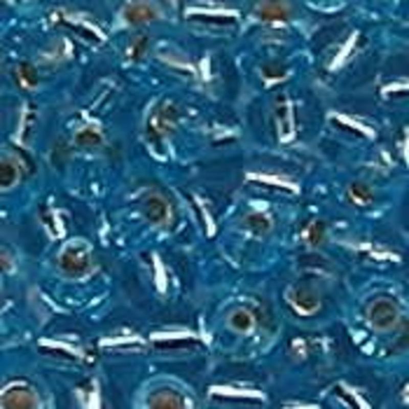 PRACHT Rocailles. Aqua met zilverkern. 4,5mm. ca. 17 gram voor