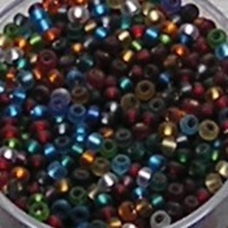 PRACHT Rocailles Mix. Zilverkern. Colors/Mat. 2.6mm. +/- 17 gram voor