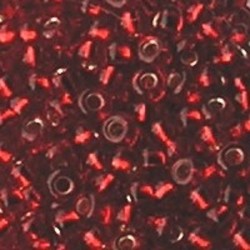 PRACHT Rocailles met zilverkern Licht Rood. 2.6mm. Hoge kwaliteit ca. 17 gram voor