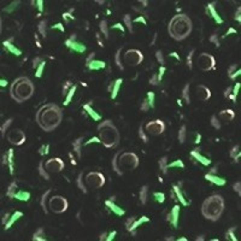 PRACHT Rocailles met zilverkern Emerald. 2.6mm. Hoge kwaliteit ca. 17 gram voor