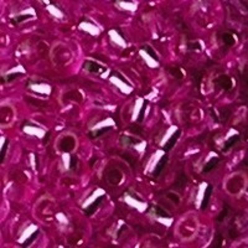 PRACHT Rocailles met zilverkern Donker Roze. 3.5mm. Hoge kwaliteit ca. 17 gram voor