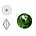 SWAROVSKI ELEMENTS Rivoli puntsteen. MM14.0. 14mm. Peridot.