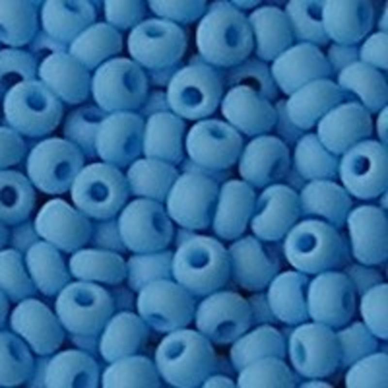 PRACHT Rocailles Mat Opaque Aquablauw. 2.6mm. Hoge kwaliteit ca. 17 gram voor