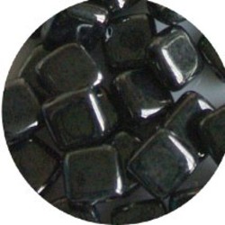 2 Hole Square Beads 6x6mm. Hematiet.