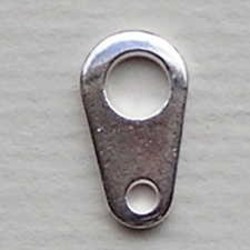Zilverplated Tabje. 9mm. per stuk voor