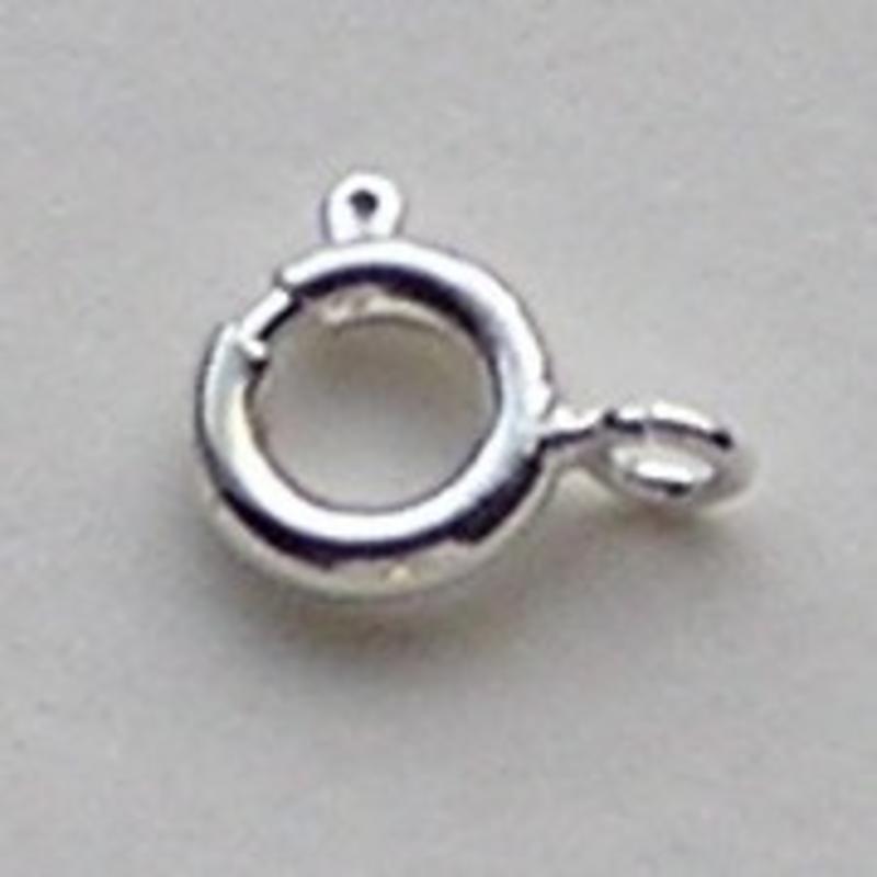 Veerring Sluiting. 7mm. Silverplated. per stuk