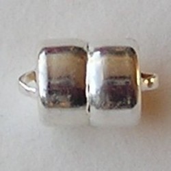 Magneetsluiting. Silverplated. 7.5x12.5 mm. (niet voor mensen met pacemaker)