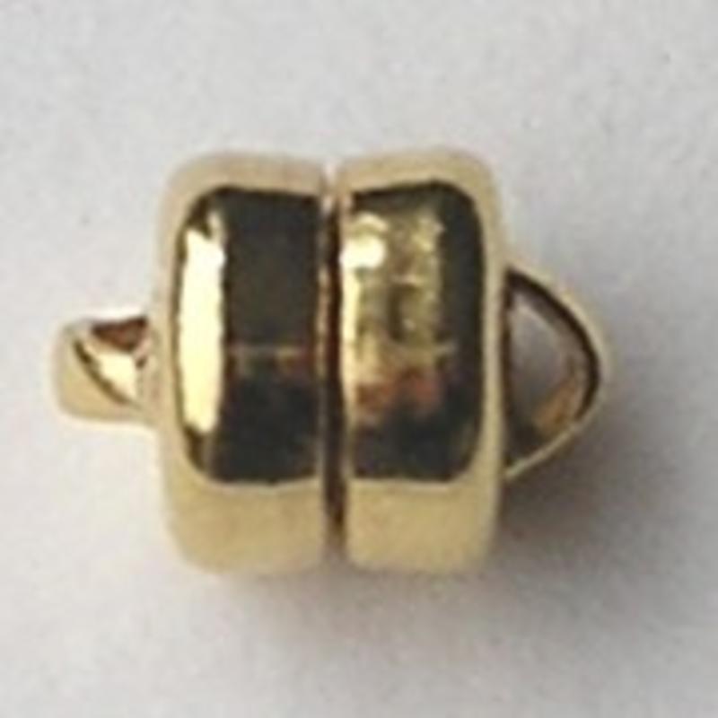 Magneetsluiting. (klein) Goldplated. 6x8 mm. (niet voor mensen met pacemaker)