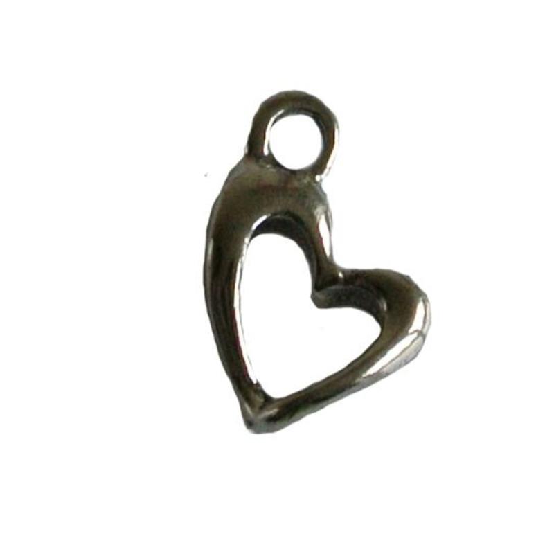 Sterling Silver Bedeltje Hart.9x11mm.