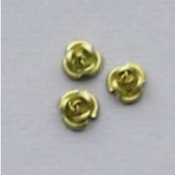 Metalen Roosje. 8mm. Peridot.