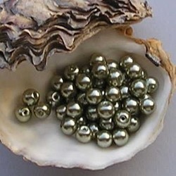 Glass Pearl 12mm Olivine