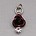 Metalen Roosje aan hanger met Strass. Bordeaux