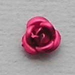 Metalen Roosje. 6mm. Fuchsia.