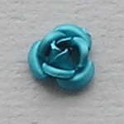 Metalen Roosje. Aqua. 6mm.