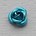 Metalen Roosje. 6mm.  Aqua.