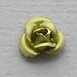 Metalen Roosje. 6mm. Peridot.