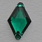 Acryl Opnaai-wyber. 12x18mm. Emerald met 2 gaatjes.