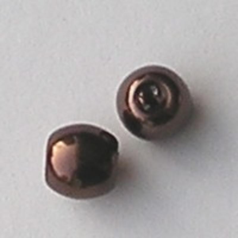 Glasparel. Bruin. 10mm. Tonvormig met rijggat 2.2mm.