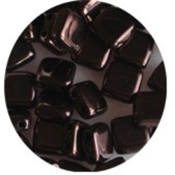 2 Hole Square Beads 6x6mm. Jet Bronze.