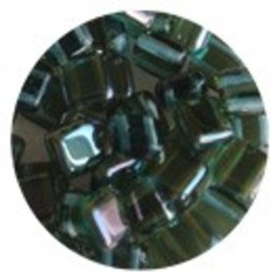 2 Hole Square Beads 6x6mm. Aqua Celsian.