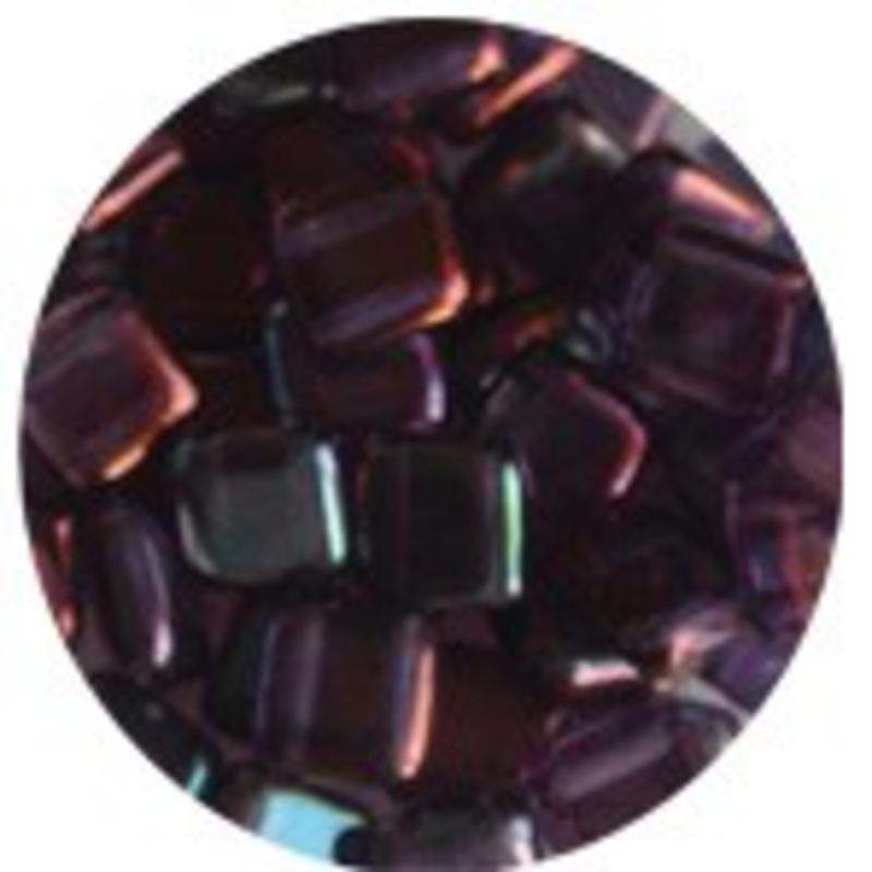 2 Hole Square Beads 6x6mm. Amethyst Bronze.
