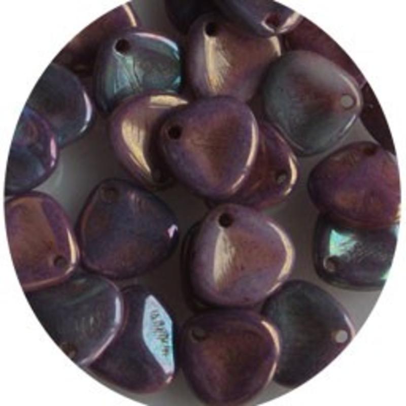 Petal Bead. 8x7mm. Snow White Vega Iris