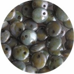 Lentille. 6mm. Snow White Lustered Blue.