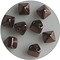Two Hole Pyramide Bead. 6mm. Jet Chocolate Luster.