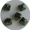 Two Hole Pyramide Bead. 6mm. Metallic Green Luster..