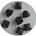 Two Hole Pyramide Bead. 6mm. Jet.