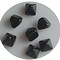Two Hole Pyramide Bead. 6mm. Jet.