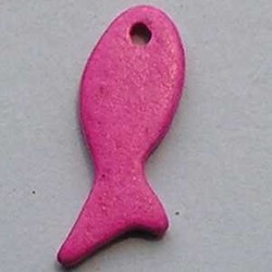 Keramiek Hanger. Visje. 30mm. Roze.