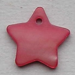 Parelmoer Ster. 18mm. Koraalrood. 4 stuks voor