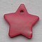 Parelmoer Ster. 18mm. Koraalrood. 4 stuks voor