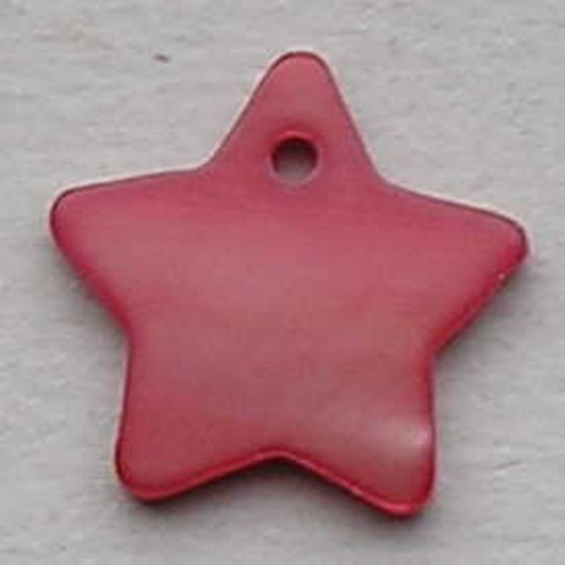 Parelmoer Ster. 18mm. Koraalrood. 4 stuks voor