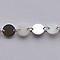 Ketting. Parelmoer. 10mm.Rond/Plat. met Silverplated Knoopjes. Per 50cm.