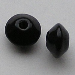 Glanzende Keramiekkraal. 16x18mm. Zwart. Konisch.