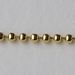 Ball Chain Ketting. 3mm. Goudkleurig. 0.50 meter voor