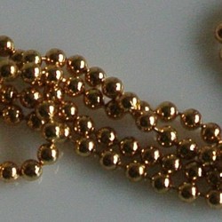 Ball Chain Ketting. 2.5mm. Goudkleurig. 0.50 meter voor.