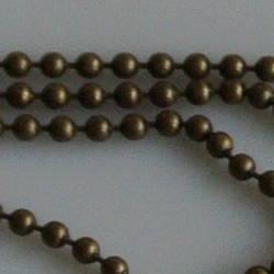 Ball Chain Ketting. 2.5mm. Bronskleurig. 0.50 meter voor.