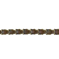 Strassband. 3mm. Grey Opal. Goud. Per 10 cm.