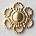 Ornamentje Brass. Bloemetje. 12mm. Goudkleurig.