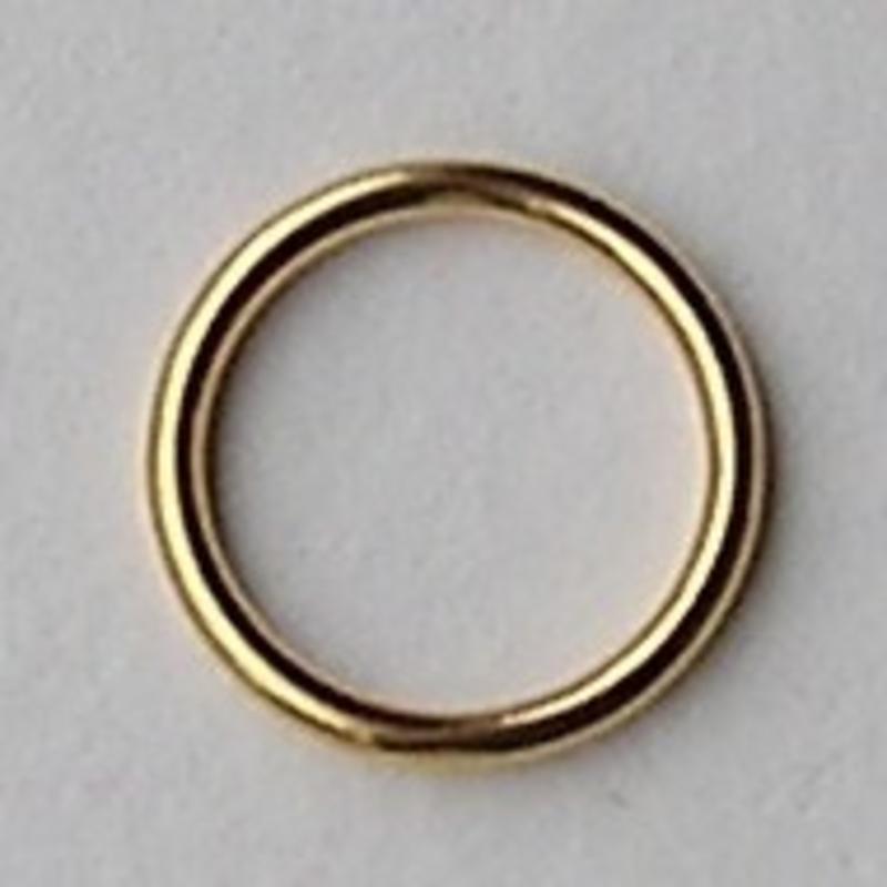 Dichte ring. Goudkleurig. Hoogwaardige kwaliteit 12mm. Per stuk voor.