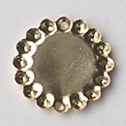 Tussenstuk. 2-gaats. 24mm. Voor 14 similsteentjes 3mm. Goudkleurig. Brass.