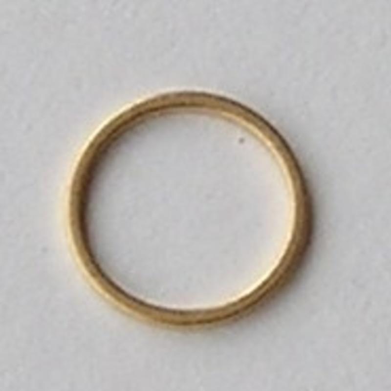 Goudkleurige Brass gladde dichte ring. 12mm.