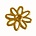 Metalen bloem Daisy. 17mm. Hoogw. Kwal. Goudkleurig.