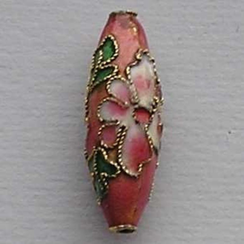 Cloisonnekraal Koraal Rood. 8x20mm. Ovaal.