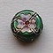 Cloisonne Kraal Rond Plat. 16mm. Groen.