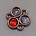 Ornament. 13mm. voor 3x ss20 plaksteen. (Rood Koper).